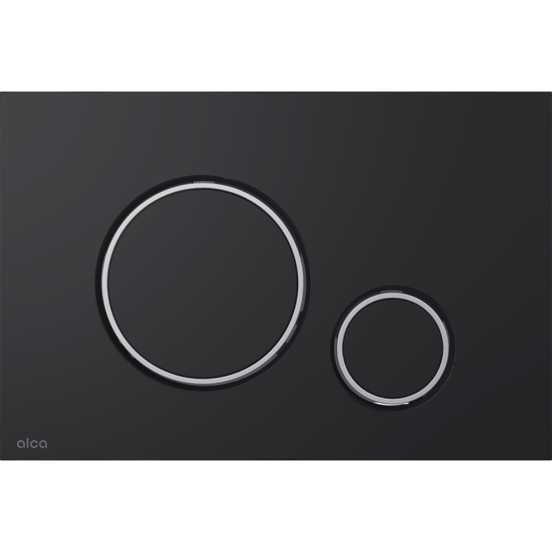 Ovládací tlačítko Alcadrain (Alcaplast) pro předstěnové instalační systémy, černá-mat/chrom-lesk M778