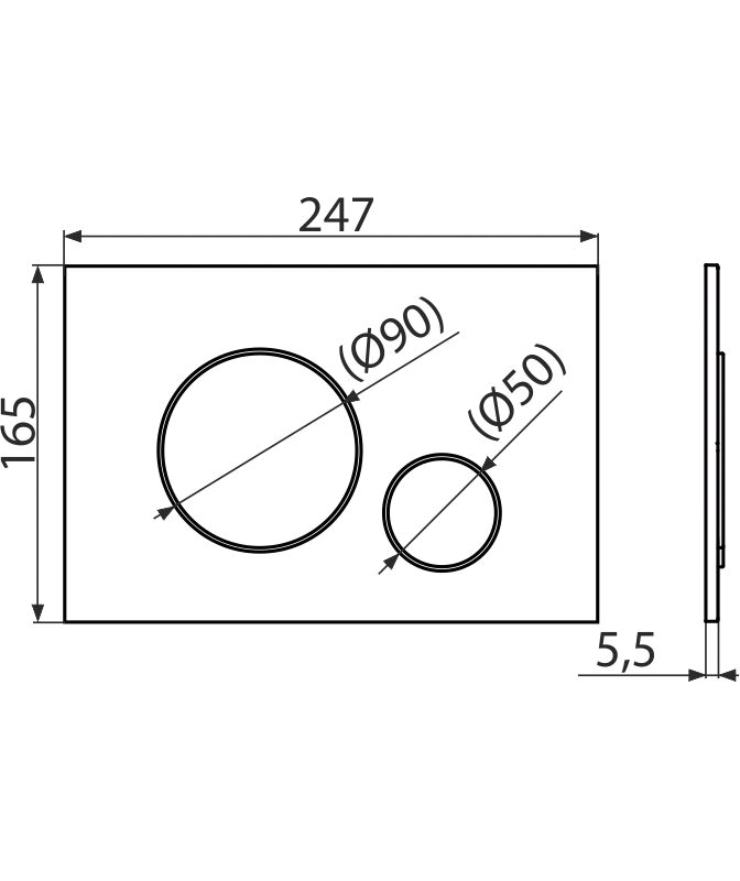 Ovládací tlačítko Alcadrain (Alcaplast) pro předstěnové instalační systémy, chrom-mat M672