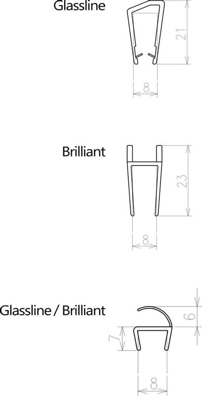 Sada těsnění Ravak sklo/sklo 8 Brilliant, Glassline