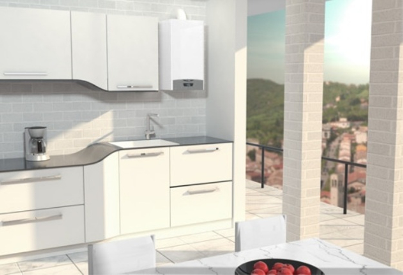 Kotel plynový atmosférický závěsný Ariston Clas X 24 CF EU, topení 23,2 kW a průtokový ohřev TV 24,4 kW, komínové provedení