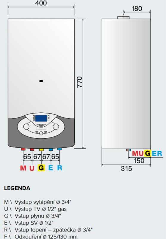 Kotel plynový atmosférický závěsný Ariston Clas X 24 CF EU, topení 23,2 kW a průtokový ohřev TV 24,4 kW, komínové provedení