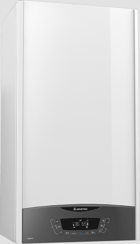 Kotel plynový atmosférický závěsný Ariston Clas X 24 CF EU, topení 23,2 kW a průtokový ohřev TV 24,4 kW, komínové provedení