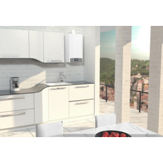 Kotel plynový atmosférický závěsný Ariston Clas X 24 CF EU, topení 23,2 kW a průtokový ohřev TV 24,4 kW, komínové provedení