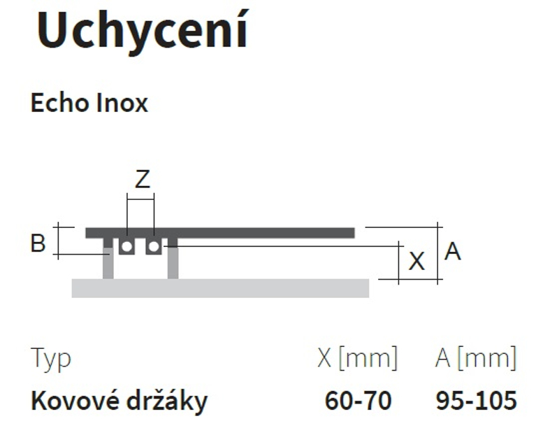 Těleso koupelnové trubkové Isan Echo Inox 1220 x 500 mm, 559 W, elektrické s regulátorem Mini PW, nerez