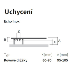 Těleso koupelnové trubkové Isan Echo Inox 1220 x 500 mm, 559 W, elektrické s regulátorem Mini PW, nerez