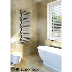 Těleso koupelnové trubkové Isan Echo Inox 1220 x 500 mm, 559 W, elektrické s regulátorem Mini PW, nerez