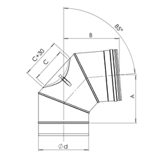Revizní koleno Almeva 85° EW / 80