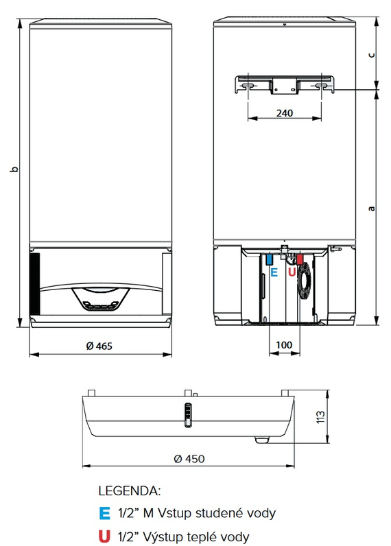 Tepelné čerpadlo pro ohřev vody Ariston Lydos Hybrid 100l WiFi, závěsné vertikální, objem 100 l, výkon 1,2 kW