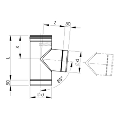 Sopouch pro vložkování Almeva 85° (podtlak) EW / 160
