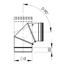 Koleno Almeva 0 - 90° nastav. (podtlak) EW / 200