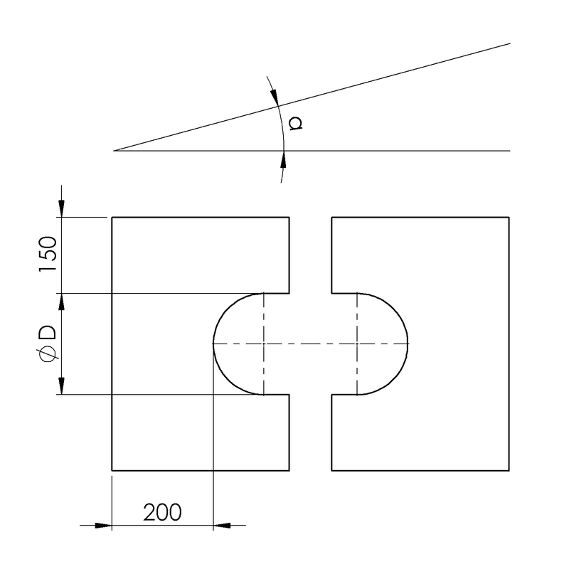 Rozeta Almeva plochá 41 - 45° DW 25 / 500