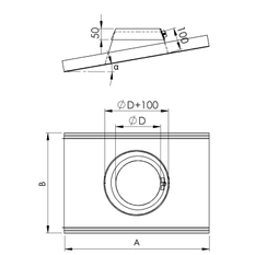 Prostup střechou Almeva 36 - 45° s manžetou DW 25 / 150