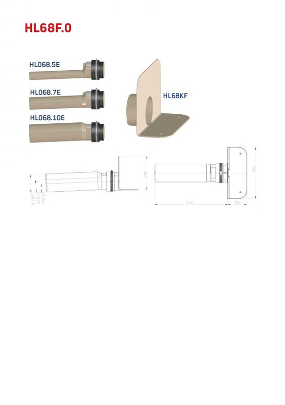 Atikový odtok s PP přírubou a PP připojovací trubkou HL Hutterer & Lechner, DN75. Pro TPO, FPO hydroizolační fólie.