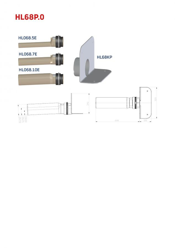 Atikový odtok s PVC přírubou pro měkké PVC hydroizolační fólie a PP připojovací trubkou HL Hutterer & Lechner, DN50