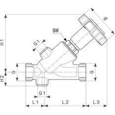 Regulační ventil pro cirkulace Viega systémové armatury Easytop 2282.1 3/4˝
