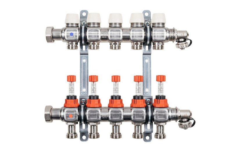 Rozdělovač 1˝ pro 5 otopných okruhů Kermi x-net Komfort-5, stavební délka 320 mm
