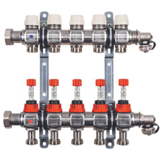 Rozdělovač 1˝ pro 5 otopných okruhů Kermi x-net Komfort-5, stavební délka 320 mm
