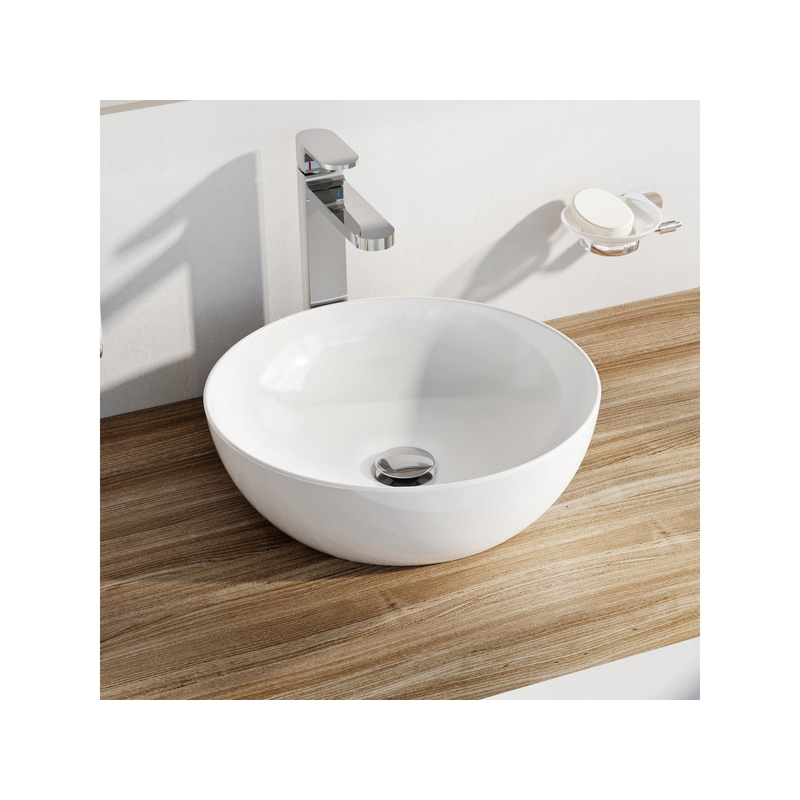 Umyvadlo Ravak Uni Slim B 40, bez otvoru pro baterii, bez přepadu, bílá