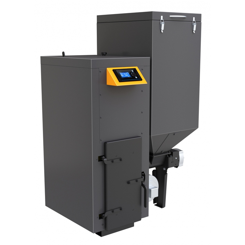 Kotel automatický na uhlí Benekov B16 Economix se zásobníkem 180 l vpravo, výkon 15 kW