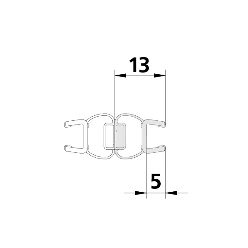 Profil svislý magnetický 180° Kermi Filia/Filia XP 1238, levý/pravý, 2000 mm