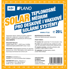 Kapalina teplonosná nemrznoucí Plano Solar pro solární systémy 20 l
