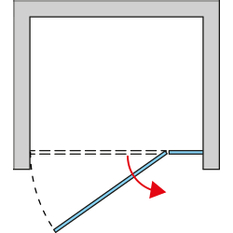 Jednokřídlé dveře Ronal Annea Black s pevnou stěnou v rovině s vyrovnávacím profilem - montáž vpravo / 1 strana rohového vstupu 900 x 2000 mm, černá matná/sklo čiré