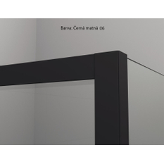 Jednokřídlé dveře Ronal Annea Black s pevnou stěnou v rovině s vyrovnávacím profilem - montáž vpravo / 1 strana rohového vstupu 900 x 2000 mm, černá matná/sklo čiré