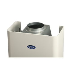 Závěsný plynový průtokový ohřívač vody Karma POV 14BK ZP, nasávání vzduchu z místnosti a odtah spalin vyveden do komína