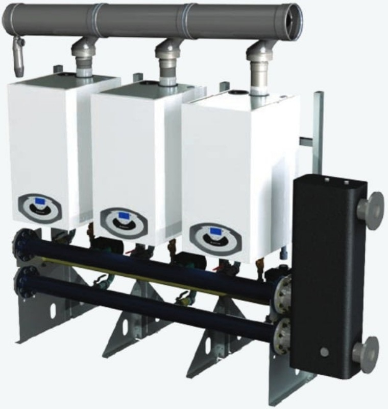 Kotel plynový kondenzační závěsný pro kaskády Ariston Genus Premium EVO HP 150 EU, topení a ohřev TV v externím zásobníku 148,5 kW