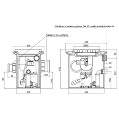 Box přečerpávací podlahový SFA UFB 200/35
