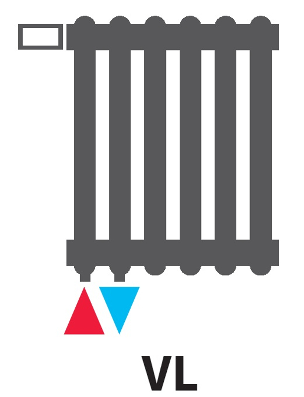 Radiátor článkový Isan Atol C3 600 27 článků, na zeď GTX, 864 W, bílá, připojení VL