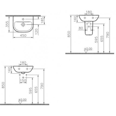 Umývátko s otvorem Optiline Europa Hygplus 45 x 35,5 cm