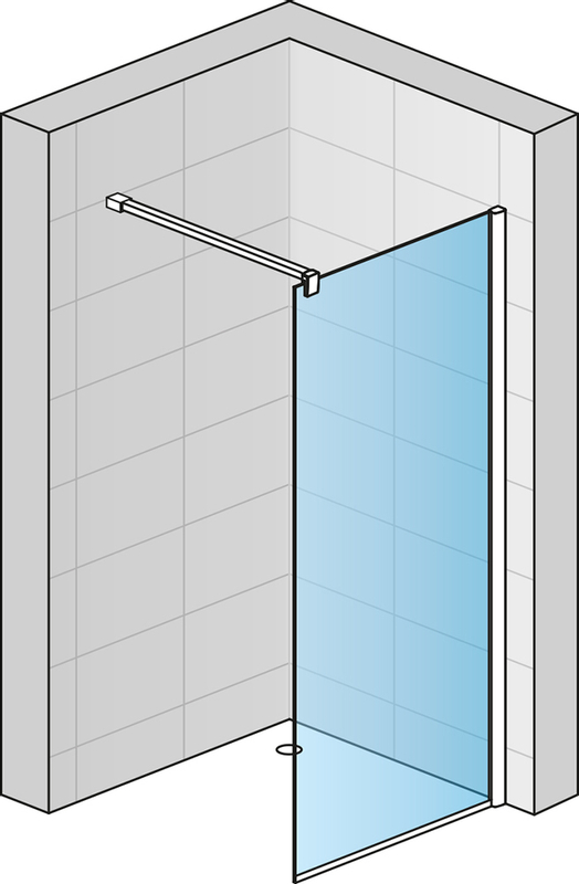 Pevná stěna Ronal Easy samostatná s vyrovnávacím profilem 900 x 2000 mm, aluchrom/sklo čiré