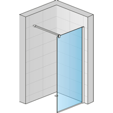 Pevná stěna Ronal Easy samostatná s vyrovnávacím profilem 900 x 2000 mm, aluchrom/sklo čiré