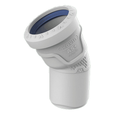 Koleno odpadní odhlučněné Wavin AS+ PP ASB 30°, DN 50, světle šedá