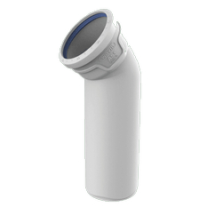 Koleno prodloužené odpadní odhlučněné Wavin AS+ PP ASB 45°, DN 110, světle šedá