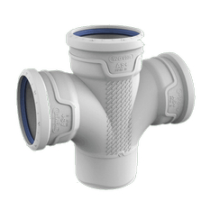 Odbočka odpadní odhlučněná dvojitá Wavin AS+ PP ASDA 87°, DN 110 x 110 x 110, světle šedá