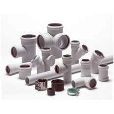 Kus čistící odpadní odhlučněný Wavin AS+ PP ASRE DN 75, světle šedá