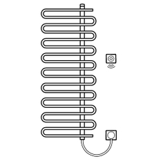 Těleso koupelnové trubkové Kermi Icaro-E 1421 x 400 mm, elektrosada WFS vpravo 400 W, bílé