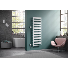 Koupelnové trubkové elektrické těleso Kermi Casteo-E elektrosada WFS vlevo, 1533 x 600 mm, stříbrné