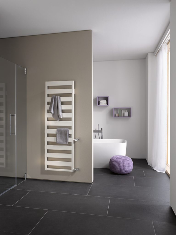 Koupelnové trubkové těleso Kermi Casteo-D boční připojení vpravo, 1259 x 500 mm, bílé