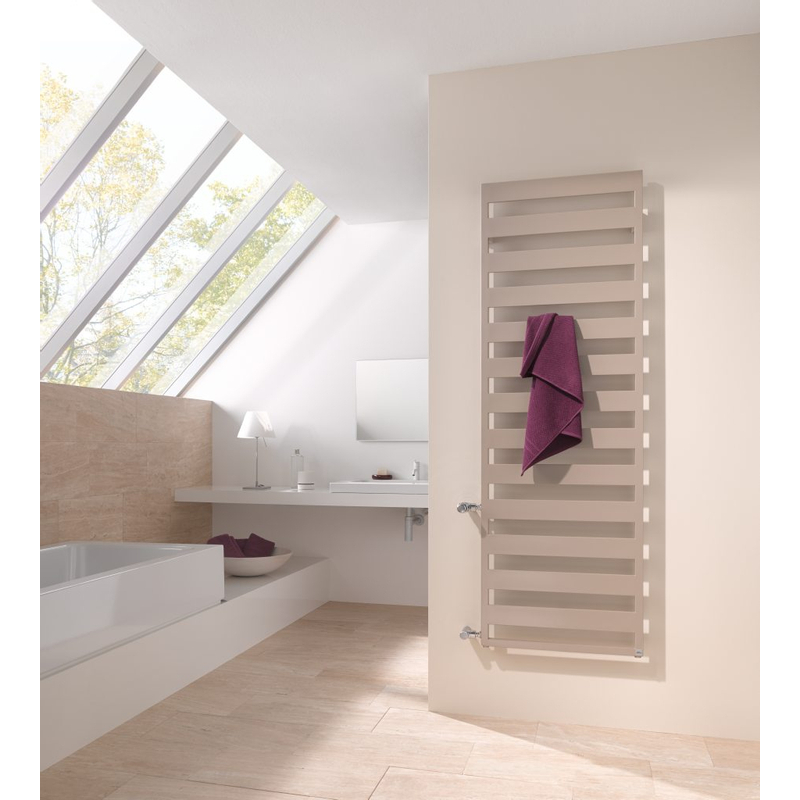 Koupelnové trubkové těleso Kermi Casteo-D boční připojení vlevo, 1533 x 500 mm, stříbrné