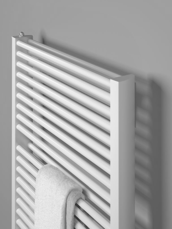Těleso koupelnové trubkové elektrické Kermi Duett-E 1188 x 634 mm, elektrosada WFS vpravo 1200W, stříbrné
