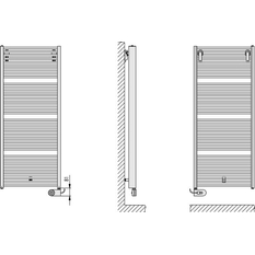 Těleso koupelnové trubkové elektrické Kermi Duett-E 1492 x 634 mm, elektrosada FKS vlevo 1500W, bílé