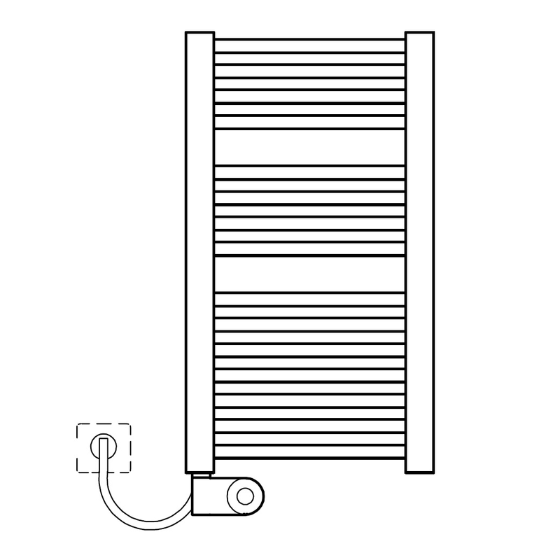 Těleso koupelnové trubkové elektrické Kermi Duett-E 1796 x 484 mm, elektrosada FKS vlevo 1200W, bílé