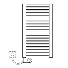 Těleso koupelnové trubkové elektrické Kermi Duett-E 1796 x 484 mm, elektrosada FKS vlevo 1200W, bílé