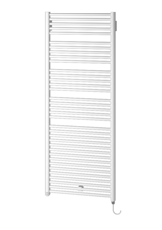 Těleso koupelnové trubkové elektrické Kermi Geneo circle-E 810 x 730 mm, elektrosada WKS vpravo 600 W, bílé