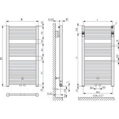 Těleso koupelnové trubkové Kermi Geneo circle 810 x 431 mm, středové připojení, 353 W, bílé