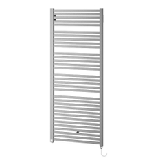 Těleso koupelnové trubkové elektrické Kermi Geneo quadris-E 814 x 896 mm, elektrosada WKS vpravo 800 W, stříbrné