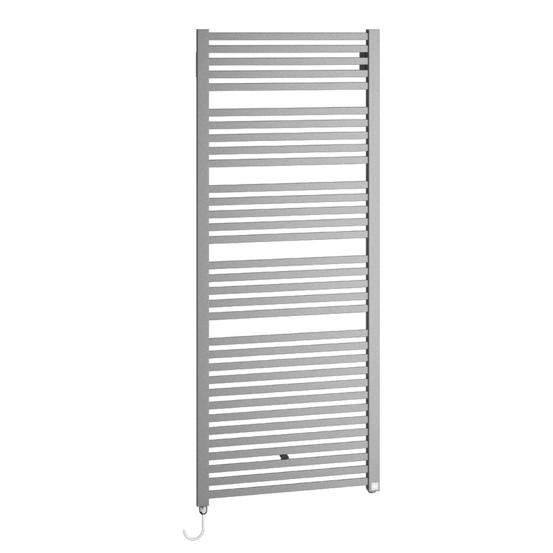 Těleso koupelnové trubkové elektrické Kermi Geneo quadris-E 1174 x 746 mm, elektrosada WKS vlevo 800 W, stříbrné